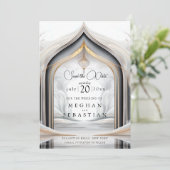 Save The Date Charbon d'or exotique Flair Arabe (Debout devant)