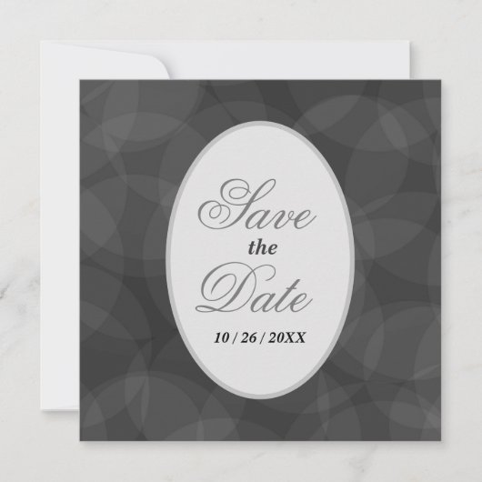 Save The Date Charcoal Bokeh et Silver Mariage (Devant)