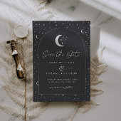 Save The Date Charcoal Celeste Arched Sauvegarder La Date
