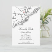 Save The Date Charleston SC Elegant Mariage noir et blanc (Debout devant)