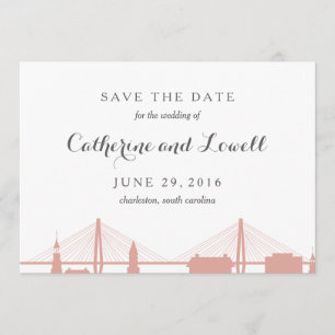 Save The Date Charleston South Carolina Blush Enregistrer la dat