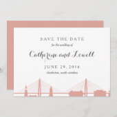 Save The Date Charleston South Carolina Blush Enregistrer la dat (Devant / Derrière)