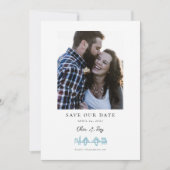 Save The Date Charleston Toile Skyline en bleu Enregistrer la da (Devant)