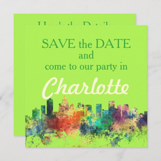 SAVE THE DATE CHARLOTTE NC SP - (Devant / Derrière)