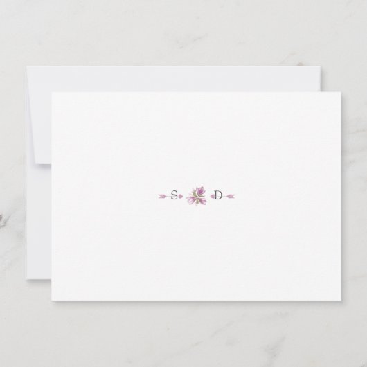 Save The Date Charm Blush Magnolia Fleurs Mariage Calligraphie (Dos)