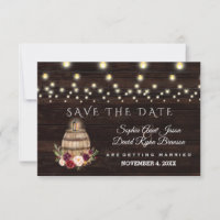Charm Fall Bourgogne Floral Vin Barrel Mariage