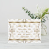 Save The Date Charm Gold Great Gatsby Art Déco Enregistrer La Da (Debout devant)