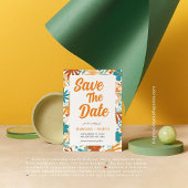 Save The Date Charm Retro Abstrait brillant Gras Fleur sauvage