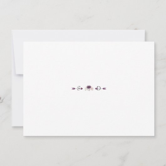 Save The Date Charm Rose Blush Floral Antlers Enregistrer La Dat (Dos)