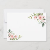 Save The Date Charm rose Fleurs blanches Mariage de cadre or (Dos)