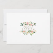 Save The Date Charm rose Fleurs Blush Gold Girl Baptême (Dos)