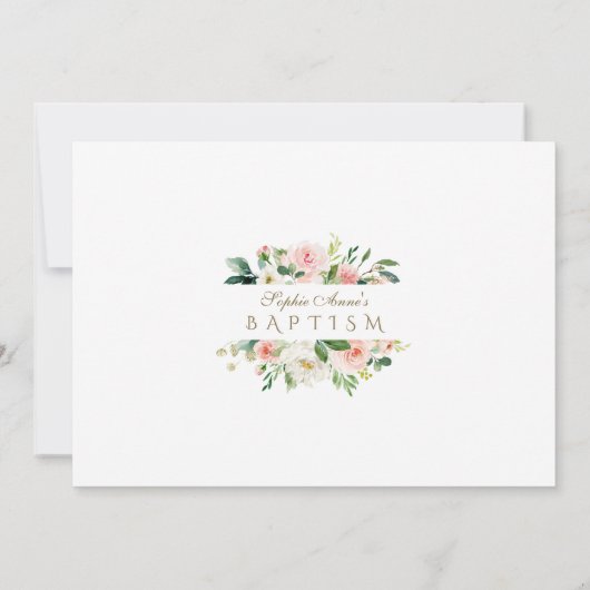 Save The Date Charm rose Fleurs Blush Gold Girl Baptême (Dos)