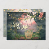 Save The Date Charmant cimetière avec lumière Mariage Halloween (Devant / Derrière)