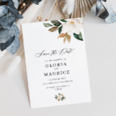 Save The Date charmant script Magnolia floral Enregistrer la dat
