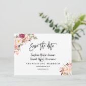 Save The Date Charme Aquarelle Blush Rose Floral Enregistrer La (Debout devant)