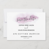 Save The Date Charme Calligraphie Aquarelle rose Enregistrer La (Devant)