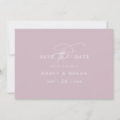 Save The Date Charme Élégant Lilac Rose Mariage Enregistrer La D (Devant)