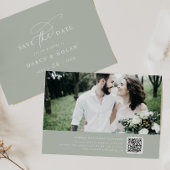 Save The Date Charme Élégant Sage Green Wedding Enregistrer La D
