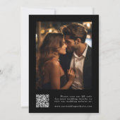 Save The Date Charme élégant Script Mariage photo noir (Dos)