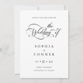 Save The Date Charme élégant Script Mariage photo QR Code (Devant)