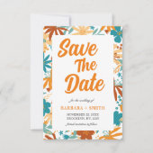 Save The Date Charme rétro Abstrait Gras brillant Fleur sauvage (Devant)