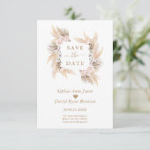Save The Date Charme rose Roses Orchidée Blanche Pampas Mariage  (Debout devant)
