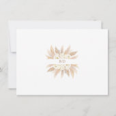 Save The Date Charme Roses Blanches Pampas Grass Mariage Or (Dos)