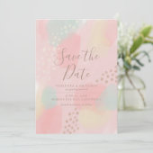 Save The Date Charming Pink Pastel Mariage d'art Abstrait (Debout devant)