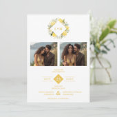 Save The Date Charming Romantic Cluster Lemons Initials 2-Photos (Debout devant)