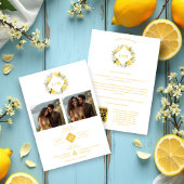Save The Date Charming Romantic Cluster Lemons Initials 2-Photos