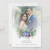 Save The Date Charming Romantic Floral & Transparency Overlay (Devant)