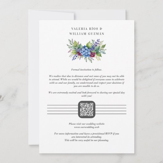 Save The Date Charming Romantic Floral & Transparency Overlay (Dos)