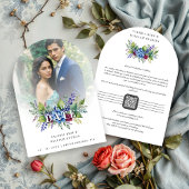 Save The Date Charming Romantic Floral & Transparency Overlay