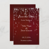 Save The Date Charming Star Struck Mariage | Rouge Bourgogne (Devant / Derrière)
