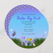 Save The Date Chasse aux oeufs de Pâques Cercle 5,25" (Devant / Derrière)