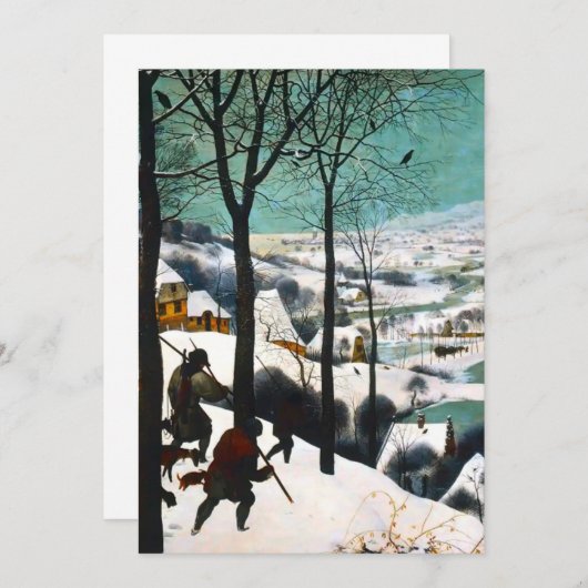Save The Date Chasseurs dans le paysage de neige Pieter Bruegel (Devant / Derrière)