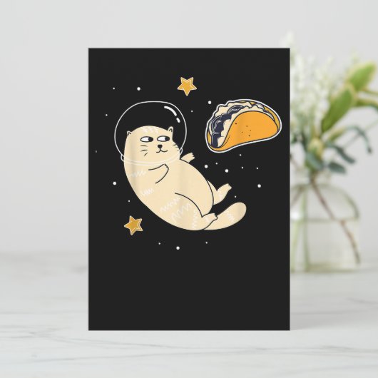 Save The Date Chat astronaute dans l'espace Taco Moon (Debout devant)