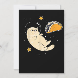 Save The Date Chat astronaute dans l'espace Taco Moon