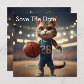 Save The Date Chat de basket-ball, (Devant / Derrière)