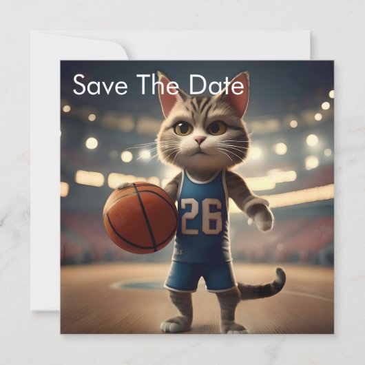 Save The Date Chat de basket-ball, (Devant)