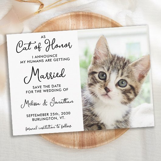 Save The Date Chat D'Honneur Personnalisé Animaux de compagnie P