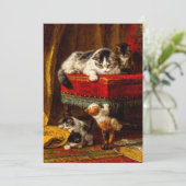 Save The Date Chat et chatons Jouer avec chaise (Debout devant)