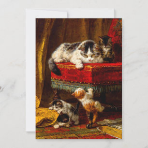 Save The Date Chat et chatons Jouer avec chaise