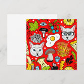 Save The Date Chat et oeuf sur le rouge (Devant / Derrière)