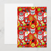 Save The Date Chat et oeuf sur le rouge (Devant / Derrière)