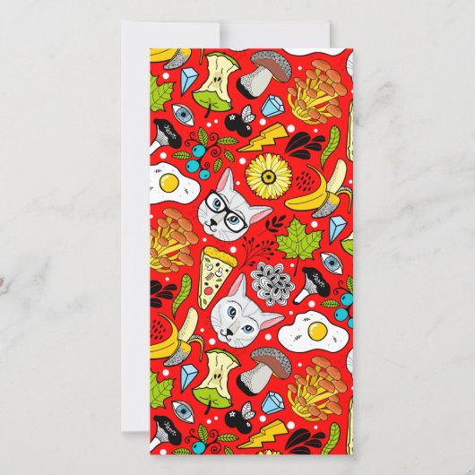 Save The Date Chat et oeuf sur le rouge (Devant)