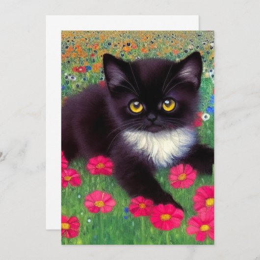 Save The Date Chat Gustav Klimt Tuxedo (Devant / Derrière)