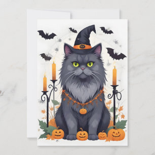 Save The Date Chat Halloween mignonne adorable Drôle animal cari