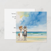Save The Date Chat Mariage Plage Mariage Thème (Devant / Derrière)