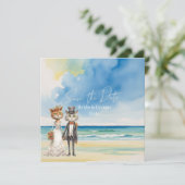 Save The Date Chat Mariage Plage Mariage Thème (Debout devant)